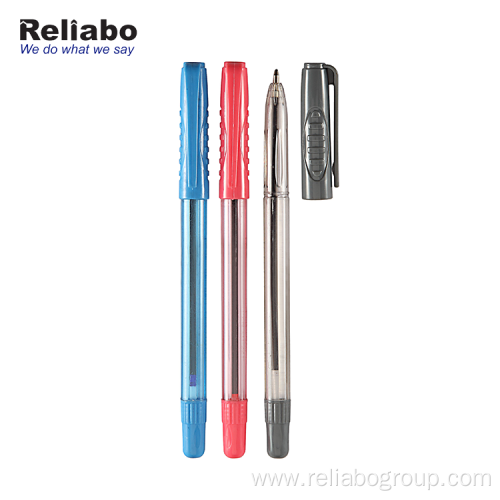 Custom brand logo plastic soft grip ballpoint pen